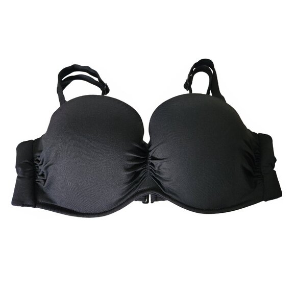 Turquoise Couture Black Adjustable Bikini Top D Cup - Picture 2 of 5